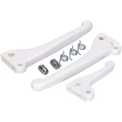 Hebel Set weiß mit Federn und Einstecknippel für Piaggio Ciao, SI, Garelli Moped MG00000903