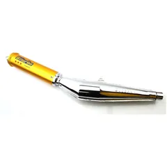 Exhaust Biturbo 28mm 670mm chrome for Zündapp CS, KS, GTS, ZR, ZD, ZL, C, Kreidler Florett, LF, LH, RMC, Flory, Hercules Prima,