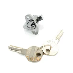 Chrome toolbox lock with 2 keys for Florett, Flory, Hercules, KTM, Puch, NSU, Moto Guzzi MG00002354