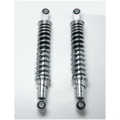 Stoßdämpfer Chrom 335mm 5-fach einstellbar 10mm/12mm Befestigungslöcher für Zündapp GTS, C 50 Sport, KS, Hercules, Kreidler, Puc