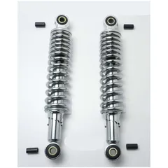 Shock absorber set chrome 310mm 5-way adjustable 10mm plastic adapter 8mm for Kreidler, Zündapp, Hercules, Puch MG00002565