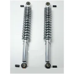 Federbein Chrom 320mm 5-fach einstellbar 10mm Buchsen Kunststoffadapter 8mm für Kreidler, Zündapp, Hercules, Puch MG00002566