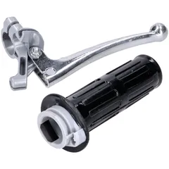 Throttle grip fitting aluminum grey with polished brake lever MG00007715