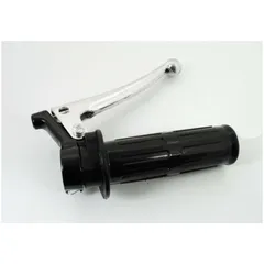 Throttle grip fitting aluminum black with brake lever polished for Hercules, Zündapp, Kreidler, Puch, DKW, KTM, Rixe MG00007716