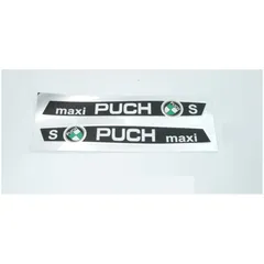 Tankaufkleber Satz 2 Stück Farben Silber Schwarz Weiß Grün für Puch Maxi S MG00008303