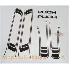 Aufkleber-Satz PVC Schwarz Transparent 6-teilig für Puch, Maxi, Mofa, Moped, Mokick MG00008304