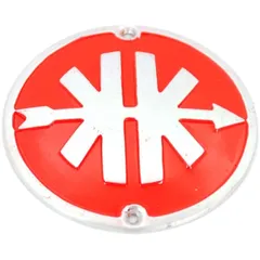 Emblem Aluminium Rund 56mm Rot für Kreidler, Florett RS, RM, TM, GT, Eiertank, Super 4, LF, LH MG00008376