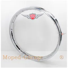 Felge Chrom 1,60 x 17 Zoll 36 Loch 6mm Nippelöffnung für Mofa, Moped, Mokick, Motorrad MG00021286