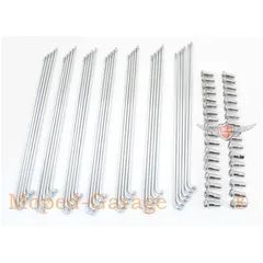 Spokes cloverleaf set steel 190mm 2,7mm nipple 5mm for Hercules Prima 2N, 2S, 3S, M1, M2, M3, P1, MP 2, MF 3, 4, HR 1, DKW moped