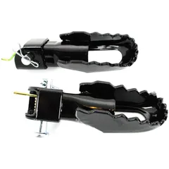 Fußrasten Set Schwarz mit Haltbolzen Feder Sicherungssplint für Yamaha, DT 50, 80, MX MG00022123