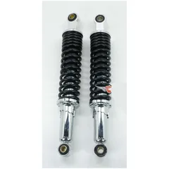 Federbein Chrom Schwarz 310mm 5-fach einstellbar 10mm/12mm Buchsen für Zündapp GTS, C 50 Sport, KS, Hercules, Kreidler, Puch Mof