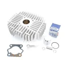 Zylinderkit Meteor Aluminium 50ccm 40mm Bohrung 32mm Krümmeranschluss 55mm Stehbolzenabstand für Kreidler Florett RS, Mustang MG