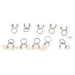 Clamp metal 9mm 10 pieces for Zündapp, Kreidler, Hercules, Puch, moped, moped, mokick, scooter MG00071217
