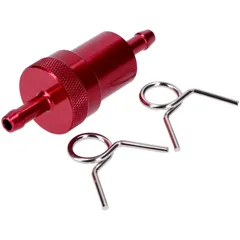 Benzinfilter Aluminium rot 7mm 77mm für Zündapp, Kreidler, Hercules, Puch, Miele MG00071298