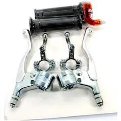 LUSITO fittings set with brake, clutch and cold start lever d=22mm L=120mm/145mm black silver MG00077122