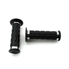 Grip rubber set black chrome rings 25/22mm 120mm for Simson S50, S51, S70, SR50, SR80, Zündapp, Kreidler, Hercules, Puch MG00077