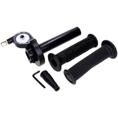 Throttle grip set short stroke with rubber grips aluminum black MG00077285
