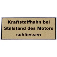 Aufkleber MOGA Kraftstoffhahn schließen 35x16mm für Zündapp, Kreidler, Hercules, Sachs, Puch, KTM, DKW MG00083117