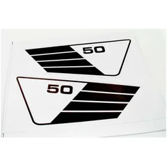 Aufkleber Satz Seitendeckel 50 weiß schwarz für Yamaha FS1 3E9, RD 50 MG00083269