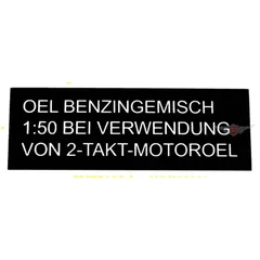 Tank Aufkleber MOGA Maße 55/20mm Farbe Schwarz/Weiß für Hercules Prima M MK K, Zündapp KS GTS CS CX Hai ZD ZL ZR ZA Star C 50, K