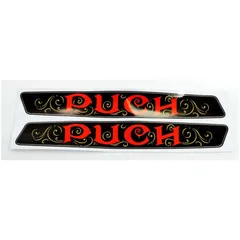 Tankaufkleber Satz 2 Stück 200 x 27mm Schwarz Rot für Puch Maxi N S Chopper Mofa, Moped, Mokick MG00083312