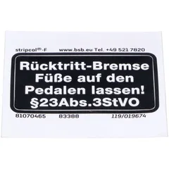 Aufkleber Rahmen Maße 53/27mm Farbe Schwarz Weiß für Hercules, Prima, HR Hobby Rider MG00083388