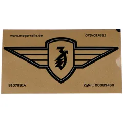 Aufkleber Schutzblech Flügel Logo für Zündapp Bergsteiger, Automatic Mofa 442, 444, R 50 Combinette, CS, CX, Hai, GTS, KS MG0008