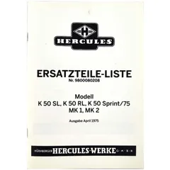 Ersatzteilliste Teile Katalog 1975 für Hercules K 50 RL SL MK 1 MK 2 Sprint Moki MG00086203
