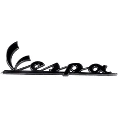 Emblem Logo Schild / Schriftzug "Vespa" schwarzchrom OEM 100x35mm für Vespa GT, LX, LXV, S, GTS, GTV PI-672060