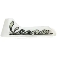 Emblem Logo Schild / Schriftzug "Vespa" schwarzchrom OEM 150x50mm für Vespa GT, LX, LXV, S, GTS, GTV PI-672061