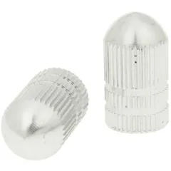 valve cap set Bullet anodized aluminum - silver - universal VC20683