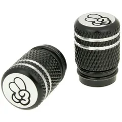 valve cap set Peace anodized aluminum - black - universal VC20684