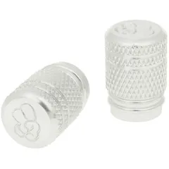 valve cap set Peace anodized aluminum - silver - universal VC20685