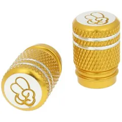 valve cap set Peace anodized aluminum - gold - universal VC20688
