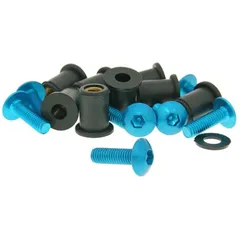 Aluschrauben Muttern Set M5x16 blau - 8 Stück VC21207