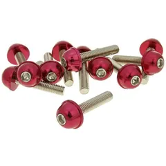 Bolzen Schraubensatz 12 Stück Alu-Kappe rot - M6x30 VC21227
