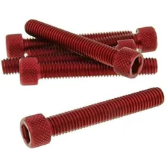 Bolzen Schraubensatz 6 Stück Innensechskant Alu rot - M8x50 VC21298