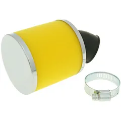 air filter Big Foam 28-35mm bent carb connection (adapter) yellow VC23323
