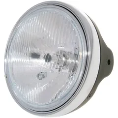 headlight 190mm, black metal housing for Moto Guzzi 750 Breva 03-07, V7 Classic 08-, Nevada Classic 04-10, 1100 Ballabio, Café S