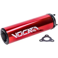 Rear silencer Voca Racing 60x200mm red 50-80cc for D50B0, EBE050, EBS050, AM6 VCR-RD30200.01/RE