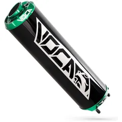 Rear silencer VOCA aluminum black - CNC end cap green VCR-RD30400/BKGR