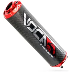 Rear silencer VOCA Carbon - CNC end cap red VCR-RD30400/CARE