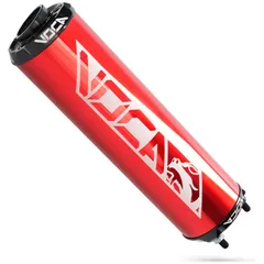 Rear silencer VOCA aluminum red - CNC end cap black VCR-RD30400/REBK
