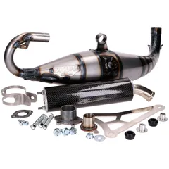 Schalldämpfer Auspuff Yasuni Carrera 40 Carbon Scooter Racing für Minarelli liegend YA826-1C