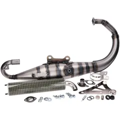 Schalldämpfer Auspuff Yasuni Carrera 10 Carbon-Look gelb für Minarelli stehend YAS317-2CK